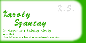 karoly szantay business card